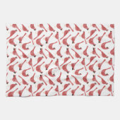 Feestelijke Kardinaal Vogel Waterverf Theedoek (Horizontaal)