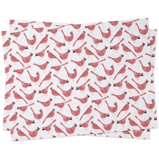 Feestelijke Kardinaal Vogel Waterverf Tissuepapier