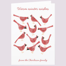 Feestelijke Kardinaalvogel Aquarel Gepersonaliseer