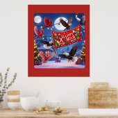 Feestelijke Kardinalen en Adelaars met Happy Chris Poster (Keuken)