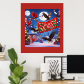 Feestelijke Kardinalen en Adelaars met Happy Chris Poster (Thuiskantoor)