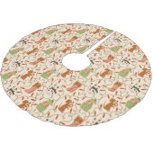 Feestelijke Kat Hond Kerstverlichting Geel Kerstboom Rok (Gekanteld)