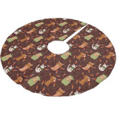 Feestelijke Kat Hond Kerstverlichting Rood Kerstboom Rok (Gekanteld)