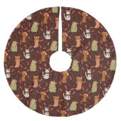 Feestelijke Kat Hond Kerstverlichting Rood Kerstboom Rok (Voorkant)