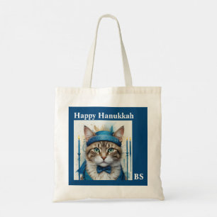 Feestelijke kat in speelse Chanoeka Vermomming Tote Bag