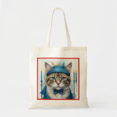 Feestelijke kat in speelse Chanoeka Vermomming Tote Bag (Voorkant)