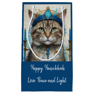 Feestelijke kat in vermomming Speelse Chanoeka bed Klein Cadeauzakje