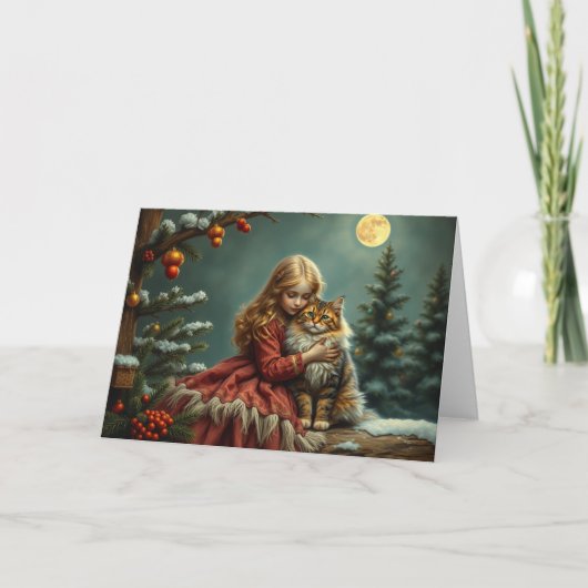 Feestelijke Kat Kaart (Voorkant)