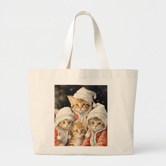 Feestelijke Katten Grote Tote Bag (Voorkant)