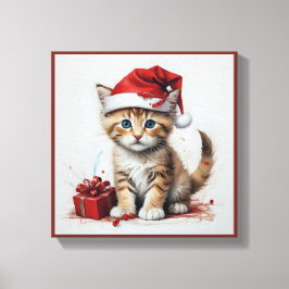 Feestelijke katten in kerstkostuums - Holiday Vibe Canvas Afdruk