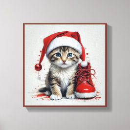 Feestelijke katten in kerstkostuums - Holiday Vibe Canvas Afdruk