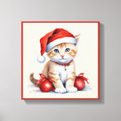 Feestelijke katten in kerstkostuums - Holiday Vibe Canvas Afdruk (Voorkant)