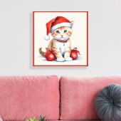 Feestelijke katten in kerstkostuums - Holiday Vibe Canvas Afdruk (Insitu (Woonkamer))