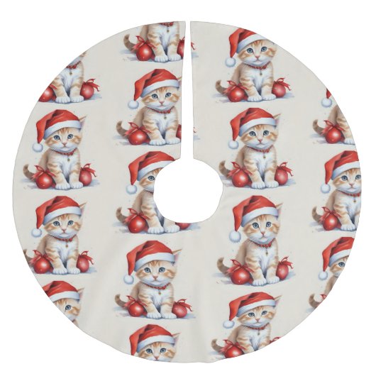 Feestelijke katten in kerstkostuums - Holiday Vibe Kerstboom Rok (Voorkant)