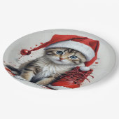 Feestelijke katten in kerstkostuums - Holiday Vibe Papieren Bordje (Gekanteld)