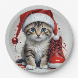 Feestelijke katten in kerstkostuums - Holiday Vibe Papieren Bordje
