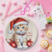 Feestelijke katten in kerstkostuums - Holiday Vibe Papieren Bordje (Feest)