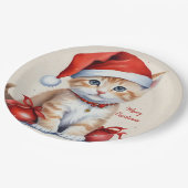Feestelijke katten in kerstkostuums - Holiday Vibe Papieren Bordje (Gekanteld)