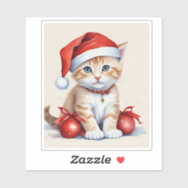 Feestelijke katten in kerstkostuums - Holiday Vibe Sticker