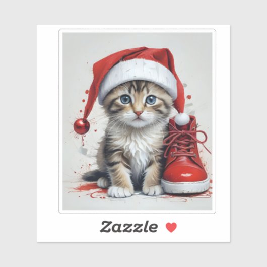 Feestelijke katten in kerstkostuums - Holiday Vibe Sticker (Vel)