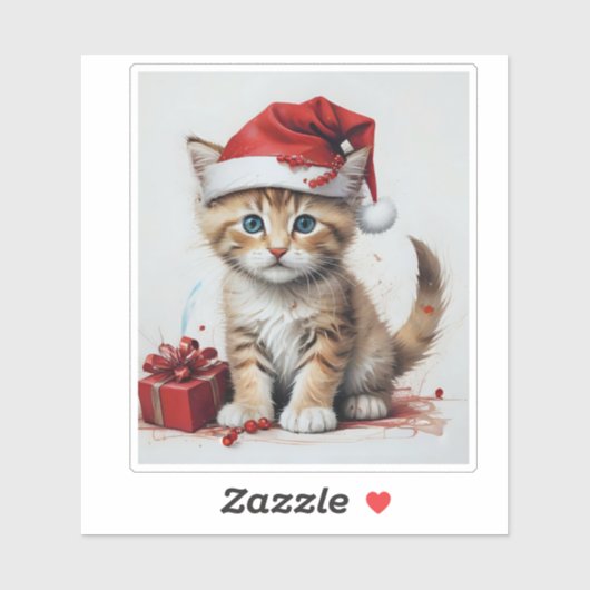 Feestelijke katten in kerstkostuums - Holiday Vibe Sticker (Vel)