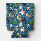 Feestelijke katten in kerstkostuums patroon blikjeskoeler (Voorkant)
