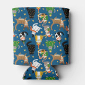 Feestelijke katten in kerstkostuums patroon blikjeskoeler (Achterkant)