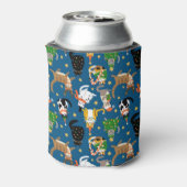 Feestelijke katten in kerstkostuums patroon blikjeskoeler (Blikje Achterkant)