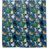 Feestelijke katten in kerstkostuums patroon douchegordijn (Voorkant)