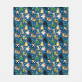 Feestelijke katten in kerstkostuums patroon fleece deken (Voorkant)
