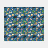 Feestelijke katten in kerstkostuums patroon fleece deken (Voorkant (Horizontaal))