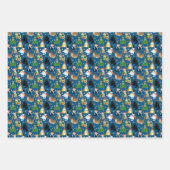 Feestelijke katten in kerstkostuums patroon inpakpapier vel (Voorkant 3)