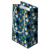 Feestelijke katten in kerstkostuums patroon klein cadeauzakje (Achterkant Gekanteld)