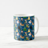 Feestelijke katten in kerstkostuums patroon koffiemok (Voorkant rechts)