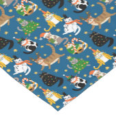 Feestelijke katten in kerstkostuums patroon korte tafelloper (Hoek)
