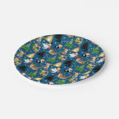 Feestelijke katten in kerstkostuums patroon papieren bordje (Gekanteld)