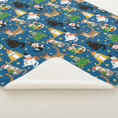 Feestelijke katten in kerstkostuums patroon sherpa deken (3/4)