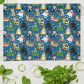 Feestelijke katten in kerstkostuums patroon theedoek (Gevouwen)