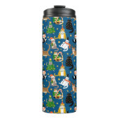 Feestelijke katten in kerstkostuums patroon thermosbeker (Voorkant)