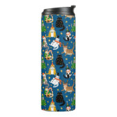 Feestelijke katten in kerstkostuums patroon thermosbeker (Gedraaid links)