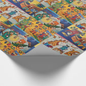 Feestelijke katten inpakpapier 1 (Hoek)