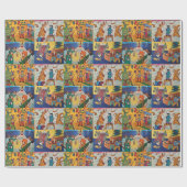 Feestelijke katten inpakpapier 1 (Vlak)