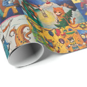 Feestelijke katten inpakpapier 1 (Rol Hoek)