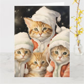 Feestelijke Katten Kaart (Gele Bloem)