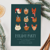 Feestelijke katten kerstfeest uitnodiging