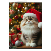 Feestelijke Katten Kerstkaart (Voorkant)