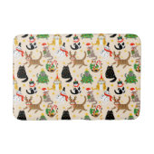 Feestelijke Katten Kerstpatroon Badmat (Voorkant)