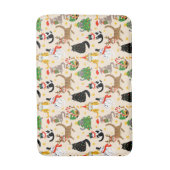 Feestelijke Katten Kerstpatroon Badmat (Voorkant Verticaal)