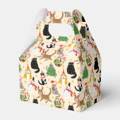 Feestelijke Katten Kerstpatroon Bedankdoosjes (Achterkant)