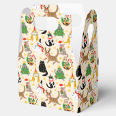 Feestelijke Katten Kerstpatroon Bedankdoosjes (Geopend)